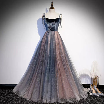 A line Spaghetti Straps Prom Dresses HZ1023